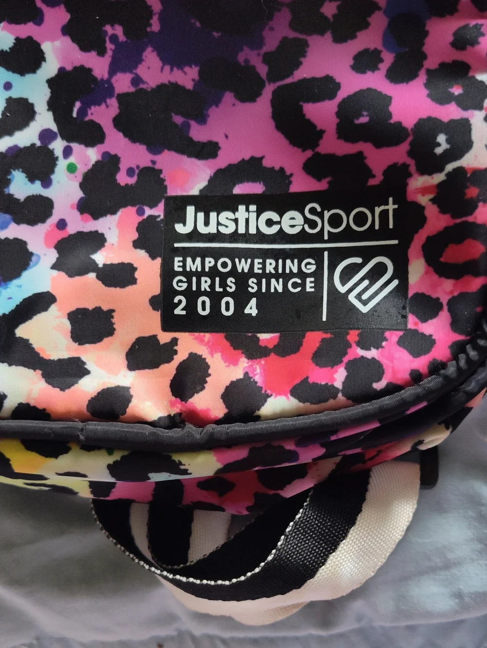 Justice Sport Rainbow Leopard Print Mini Backpack